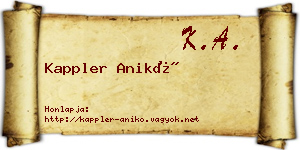 Kappler Anikó névjegykártya